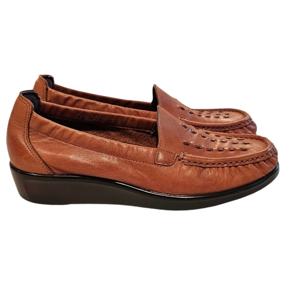 SAS Tripad Comfort Footbed Women's Brown Weave Leather Loafers Size 7.5 M